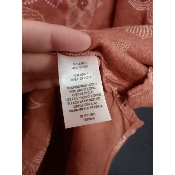 ANA A New Approach Womens FLORAL DEEP ORANGE CUFFED Short Sleeve Dress, Size XS - Picture 10 of 13